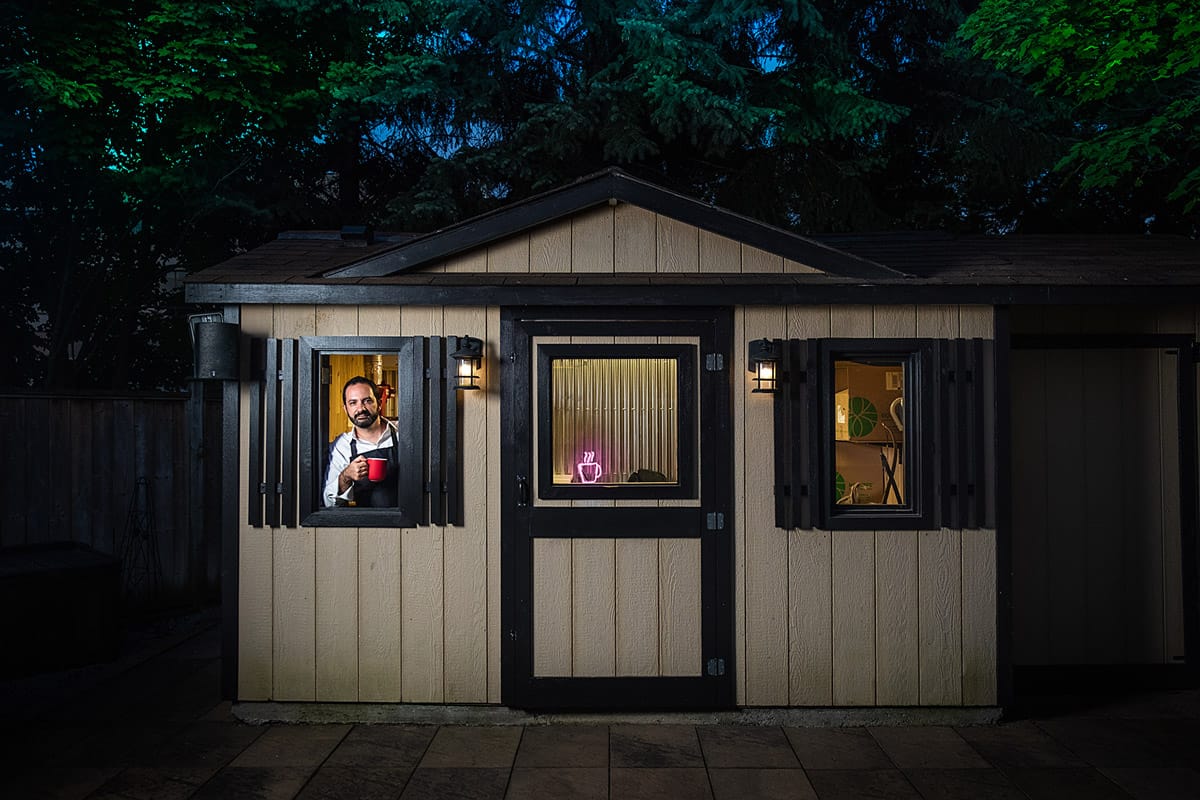 Personal branding photo of a man in a window